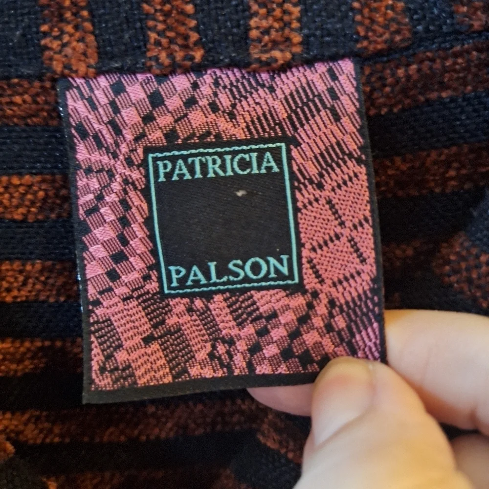 Patricia Palson Chenille Sweater Jacket Toggle Art To Wear Multicolored Womens M